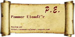 Pammer Elemér névjegykártya